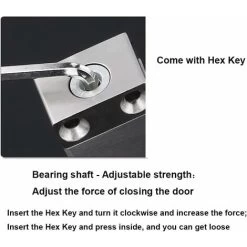 2 Pièces Ferme-portes, Automatique Porte Plus Près Mécanique Vitesse Contrôler Jusqu'à 40KG, Venez Avec Clé Hexagonale -Portes Et Fenêtres Magasin 100270594 3