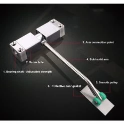 2 Pièces Ferme-portes, Automatique Porte Plus Près Mécanique Vitesse Contrôler Jusqu'à 40KG, Venez Avec Clé Hexagonale -Portes Et Fenêtres Magasin 100270594 5