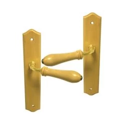 Poignée De Porte En Bois Vernis Sur Plaque BdC, NARCISSE