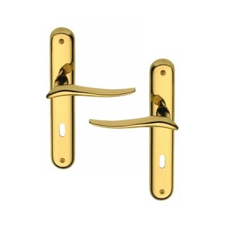 Poignée De Porte Intérieure Design En Laiton Poli Sur Plaque Clé L Entraxe 195 Mm, MARISA 2 Poignée De Porte Intérieure Design En Laiton Poli Sur Plaque Clé L Entraxe 195 Mm, MARISA – Image 2