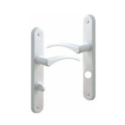 Ensemble Poignée De Porte Avec Plaque De Condamnation, Alu Blanc Alpertec