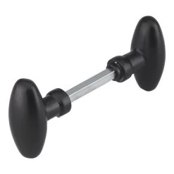 THIRARD - Paire De Boutons Ovoïdes Pour Porte D'entrée, Carré 7x90mm, 1 Portée, Noir