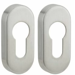 THIRARD - Paire De Rosaces Ovales Pour Cylindre, Inox