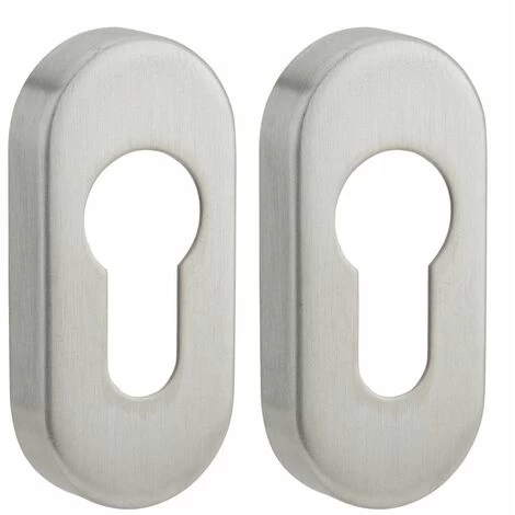 THIRARD - Paire De Rosaces Ovales Pour Cylindre, Inox 1 THIRARD - Paire De Rosaces Ovales Pour Cylindre, Inox