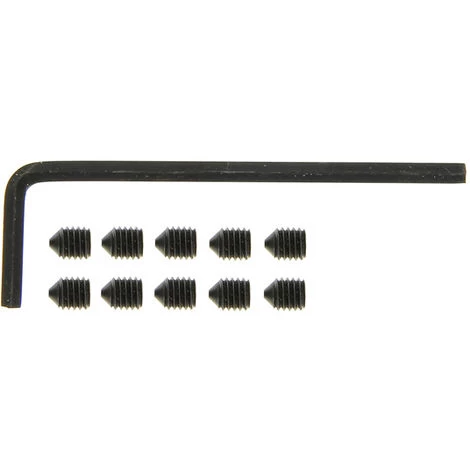Set De 10 Vis Pointeau M5 Et 1 Clé Allen7 2.5 Acier Noir 1 Set De 10 Vis Pointeau M5 Et 1 Clé Allen7 2.5 Acier Noir