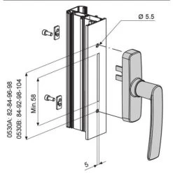 Poignée Crémone Menuiserie Aluminium à 1 Fourche GEA Blanc 9010 6 Poignée Crémone Menuiserie Aluminium à 1 Fourche GEA Blanc 9010 -Portes Et Fenêtres Magasin 18991627 3