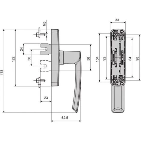 Poignée Crémone Menuiserie Aluminium à 1 Fourche GEA Blanc 9010 4 Poignée Crémone Menuiserie Aluminium à 1 Fourche GEA Blanc 9010 – Image 4