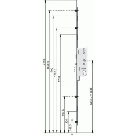 Crémone FERCOMATIC 4 Galets Têtière 16 Carré 7 Axe 35 Entraxe 70 2150 Mm D 1045 Mm 2 Crémone FERCOMATIC 4 Galets Têtière 16 Carré 7 Axe 35 Entraxe 70 2150 Mm D 1045 Mm – Image 2