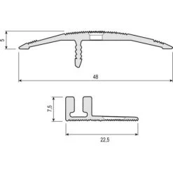 Seuil De Rattrapage De Niveau Petit Socle - 48 X 2700 Mm Finition Aluminium Naturel -Portes Et Fenêtres Magasin 19002261 3