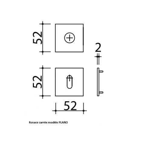 Rosaces Carré De Poignée De Porte Intérieure VELOX FIX Bec De Cane En Inox, PLANO 2 Rosaces Carré De Poignée De Porte Intérieure VELOX FIX Bec De Cane En Inox, PLANO – Image 2