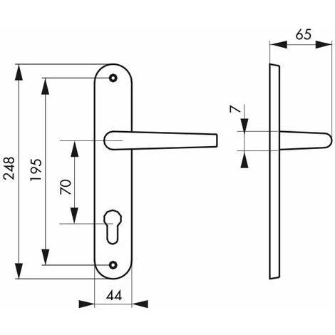 Serrurerie De Picardie - Ensemble De Poignées Pour Porte D'entrée Arthemis Trou De Cylindre, Entr'axes 195mm, Laiton Patiné 2 Serrurerie De Picardie - Ensemble De Poignées Pour Porte D'entrée Arthemis Trou De Cylindre, Entr'axes 195mm, Laiton Patiné – Image 2