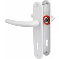 Poignée De Porte Sur Plaque Blanc Pur - Clé L - San Diego - Hoppe Et Cie