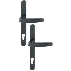 Ensemble De Porte-fenêtre Plaque étroite Atlanta 1530/300LMSGL HOPPE Noir Mat Clé I Entr.92 - ép.58-67 - 3303795