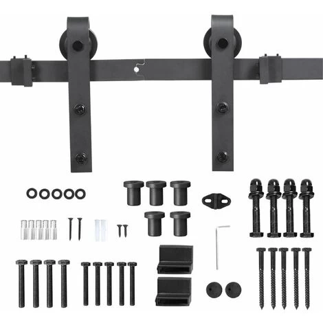 Yaheetech 8ft/244 Cm Kit De Rail De Porte Coulissante Système De Porte Suspendue Pour Garage Cuisine Chambre 3 Yaheetech 8ft/244 Cm Kit De Rail De Porte Coulissante Système De Porte Suspendue Pour Garage Cuisine Chambre – Image 3