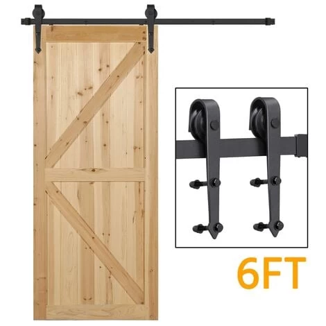 Yaheetech 6FT/183cm Quincaillerie Kit De Porte Coulissante Rail Porte Suspendu Système De Porte Coulissante Hardware Complet Ensemble Industriel 1 Yaheetech 6FT/183cm Quincaillerie Kit De Porte Coulissante Rail Porte Suspendu Système De Porte Coulissante Hardware Complet Ensemble Industriel