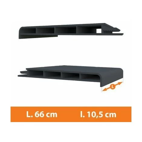 Appui Fenêtre PVC Gris - L.66 X L.10,5cm 1 Appui Fenêtre PVC Gris - L.66 X L.10,5cm