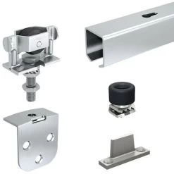 Système Coulissant SLID'UP 1200 Pour 1 Porte Extérieure - Rail 1,55 M Acier Galvanisé - 40 Kg