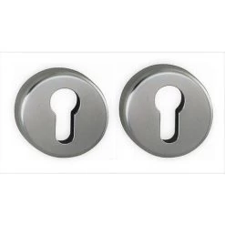 Paire De Rosaces "KLOSE Besser" Rondes Diam:53 Mm - "Elsa" - Trou Cylindre - Inox 304.