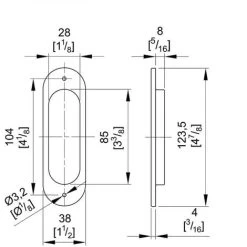 Lot De 2 Poignées à Encastrer Ovales, Acier Finition Satiné -Portes Et Fenêtres Magasin 3621372 4