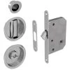 Kit Serrure à Condamnation, Poignée Ronde, Acier Finition Satiné