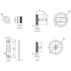 Kit Serrure à Condamnation, Poignée Ronde, Acier Finition Satiné -Portes Et Fenêtres Magasin 3621383 4
