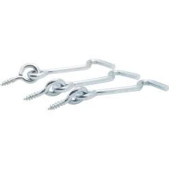 Crochet De Contrevent Zingué Filet Bois Vissal 3,5x50 Mm Lot De 3 Crochets