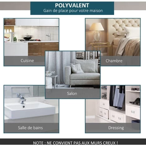 HOMCOM Kit De Porte Coulissante Système Galandage Pour Porte épaisseur 35-45 Ou 40-45 Mm Longueur Rail 1,83 M Charge Max. 100 Kg Acier Brun 5 HOMCOM Kit De Porte Coulissante Système Galandage Pour Porte épaisseur 35-45 Ou 40-45 Mm Longueur Rail 1,83 M Charge Max. 100 Kg Acier Brun – Image 5