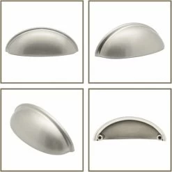 6 Poignées De La Porte De L'armoire D'emballage Tiroirs De Coquille Moderne, 76mm (3 Pouces) De Centres De Trou, Nickel Brossé 9 6 Poignées De La Porte De L'armoire D'emballage Tiroirs De Coquille Moderne, 76mm (3 Pouces) De Centres De Trou, Nickel Brossé -Portes Et Fenêtres Magasin 38222419 5