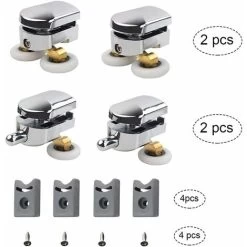 Roulettes Doubles De Rechange Lot De 4 Roulettes Doubles Roues De Fixation De Rechange Roulette Porte Coulissante Galet Porte Rouleau Roulette Roue Roulettes Pour Porte De Douche 23mm GrooFoo -Portes Et Fenêtres Magasin 41307835 3