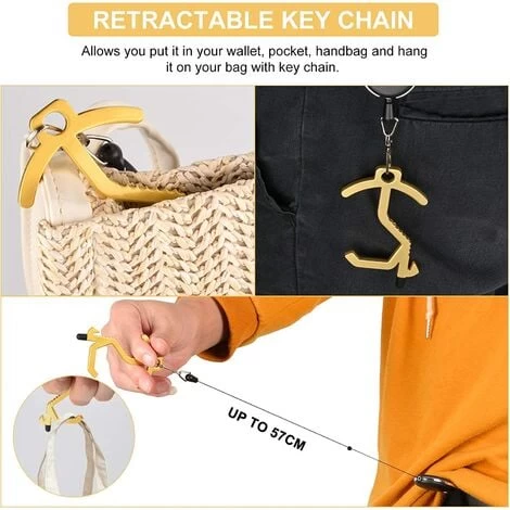 ELLE Ouvre Porte Sans Contact Portable 2 Pièces Avec Porte-Clés Et Pointe En Caoutchouc Polyvalent Santé Outil Clé Pour Ouvrir Fermer La Porte Crochet Ouvre Porte Sans Contact Gardez La Main Propre 3 ELLE Ouvre Porte Sans Contact Portable 2 Pièces Avec Porte-Clés Et Pointe En Caoutchouc Polyvalent Santé Outil Clé Pour Ouvrir Fermer La Porte Crochet Ouvre Porte Sans Contact Gardez La Main Propre – Image 3