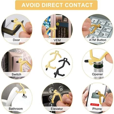 ELLE Ouvre Porte Sans Contact Portable 2 Pièces Avec Porte-Clés Et Pointe En Caoutchouc Polyvalent Santé Outil Clé Pour Ouvrir Fermer La Porte Crochet Ouvre Porte Sans Contact Gardez La Main Propre 5 ELLE Ouvre Porte Sans Contact Portable 2 Pièces Avec Porte-Clés Et Pointe En Caoutchouc Polyvalent Santé Outil Clé Pour Ouvrir Fermer La Porte Crochet Ouvre Porte Sans Contact Gardez La Main Propre – Image 5