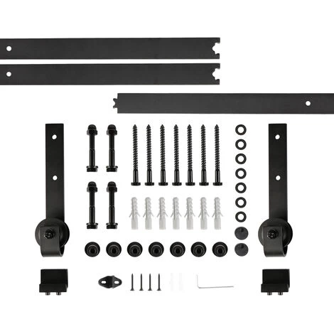 Skecten Rail Suspendu De Porte Coulissante - Tringle 244cm - Système De Voie Industriel Roue De Poulie 1 Skecten Rail Suspendu De Porte Coulissante - Tringle 244cm - Système De Voie Industriel Roue De Poulie