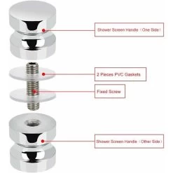 Boutons Inox De Porte De Douche Coulissante Poignées De Porte De Douche En Verre Pour Salle De Bain Cuisine Maison Bureau Hôtel 2 Paires，Irisfr -Portes Et Fenêtres Magasin 51218232 3