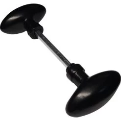 Bouton Double Ovale Aluminium Noir