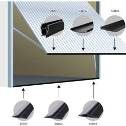 STEIGNER Joint D'Étanchéité Pour Porte De Garage Noir, 52x2 Mm, SBD03, 1,5 M -Portes Et Fenêtres Magasin 53865184 4