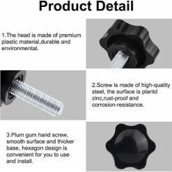 6-Pack M8x25mm Vis De Pouce, étoile En Plastique Moletées Bouton De Serrage à Vis Thumbscrew -Portes Et Fenêtres Magasin 57178470 4