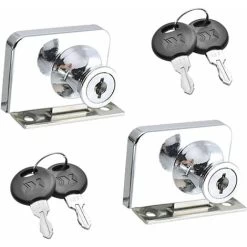 Lot De 2 Verrous De Porte En Verre En Alliage De Zinc Pour Porte De Placard En Verre Avec Clé à Double Ouverture Pour Porte En Verre De 5 à 8 Mm D'épaisseur (argent)