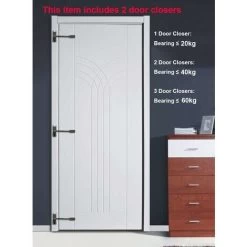 2 Pièces Ferme-portes, Automatique Porte Plus Près Mécanique Vitesse Contrôler Jusqu'à 40KG, Venez Avec Clé Hexagonale -Portes Et Fenêtres Magasin 58348583 4