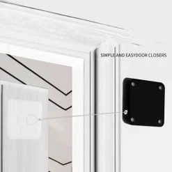 4 Pièces Ferme Porte Automatique, Ferme-portes Automatique à Capteur Avec Capteur Avec Cordon De Serrage -Portes Et Fenêtres Magasin 58348610 3