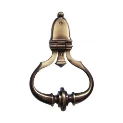 Heurtoir CLOCHE Petit Modèle, En Laiton Patiné, Ancien