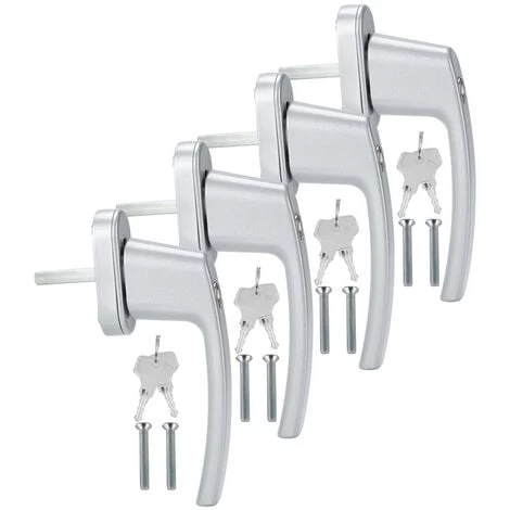 SWANEW Poignée De Fenêtre Poignée De Fenêtre Alu Verrouillable Aluminium Serrure Set Design Gris 4X 1 SWANEW Poignée De Fenêtre Poignée De Fenêtre Alu Verrouillable Aluminium Serrure Set Design Gris 4X
