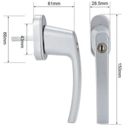 SWANEW Poignée De Fenêtre Poignée De Fenêtre Alu Verrouillable Aluminium Serrure Set Design Gris 4X 9 SWANEW Poignée De Fenêtre Poignée De Fenêtre Alu Verrouillable Aluminium Serrure Set Design Gris 4X -Portes Et Fenêtres Magasin 63763450 5