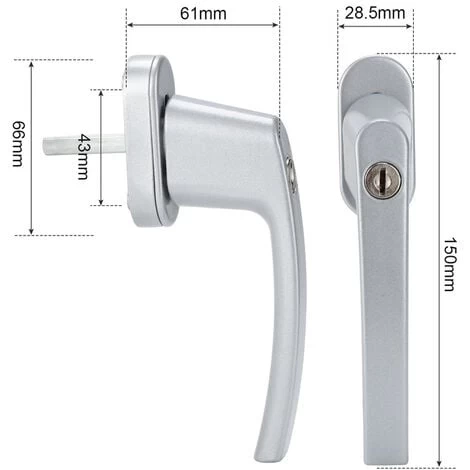 SWANEW Poignée De Fenêtre Poignée De Fenêtre Alu Verrouillable Aluminium Serrure Set Design Gris 4X 5 SWANEW Poignée De Fenêtre Poignée De Fenêtre Alu Verrouillable Aluminium Serrure Set Design Gris 4X – Image 5
