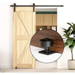 1pcs Guide De Porte Coulissante Robuste En Acier-au Carbone Noir-Rouleau Réglable-Système De Fixation Murale 7 1pcs Guide De Porte Coulissante Robuste En Acier-au Carbone Noir-Rouleau Réglable-Système De Fixation Murale -Portes Et Fenêtres Magasin 64125025 3