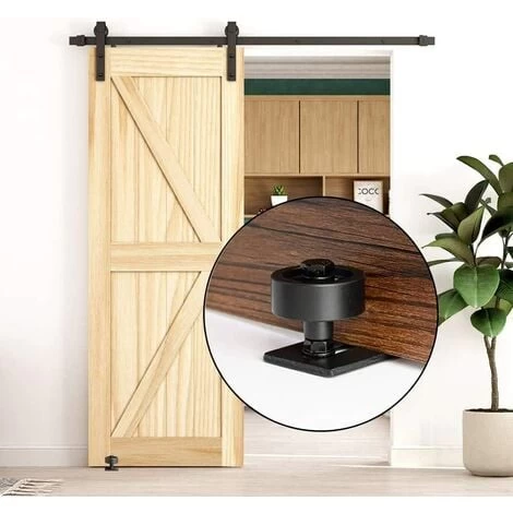 1pcs Guide De Porte Coulissante Robuste En Acier-au Carbone Noir-Rouleau Réglable-Système De Fixation Murale 3 1pcs Guide De Porte Coulissante Robuste En Acier-au Carbone Noir-Rouleau Réglable-Système De Fixation Murale – Image 3