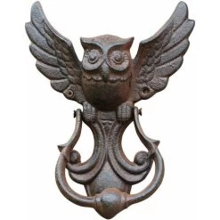 Heurtoir De Porte Hibou, Portes De Maison En Fonte, Poignée De Porte Décorative De Style Ancien Hibou Vintage Pour Votre Jardin/maison En Bois/ferme - Marron