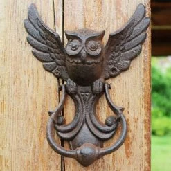 Heurtoir De Porte Hibou, Portes De Maison En Fonte, Poignée De Porte Décorative De Style Ancien Hibou Vintage Pour Votre Jardin/maison En Bois/ferme - Marron -Portes Et Fenêtres Magasin 65504782 3