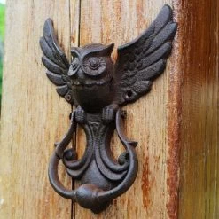 Heurtoir De Porte Hibou, Portes De Maison En Fonte, Poignée De Porte Décorative De Style Ancien Hibou Vintage Pour Votre Jardin/maison En Bois/ferme - Marron -Portes Et Fenêtres Magasin 65504782 4