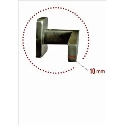 Paire De Poignées De Porte COLETTE Sur Rosaces Carrées - Inox 304 , Finement Satiné. Section Béquille : 20 X 10 Mm Sans Rosaces De Fonction