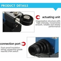 DENUOTOP Interrupteur Levier De Rouleau Réglable Réglable Bras De Levier Fin De Course Réglable Momentané Interrupteurs De Fin De Course Parfait Pour Dans Les Industries Mécaniques Et Autres (2 Pièces -Portes Et Fenêtres Magasin 65887758 3